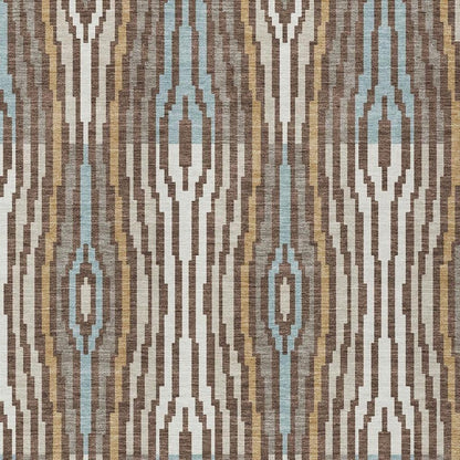 3' X 5' Chocolate And Aqua Abstract Washable Indoor Outdoor Area Rug HomeRoots