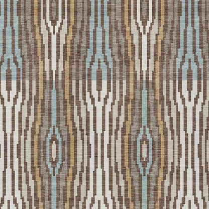 5' X 8' Chocolate And Aqua Abstract Washable Indoor Outdoor Area Rug HomeRoots