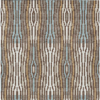 5' X 8' Chocolate And Aqua Abstract Washable Indoor Outdoor Area Rug HomeRoots