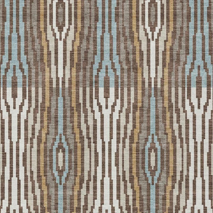 8' X 10' Chocolate And Aqua Abstract Washable Indoor Outdoor Area Rug HomeRoots