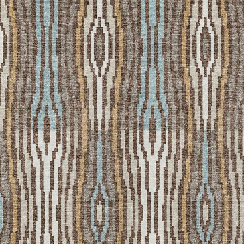 8' X 10' Chocolate And Aqua Abstract Washable Indoor Outdoor Area Rug HomeRoots