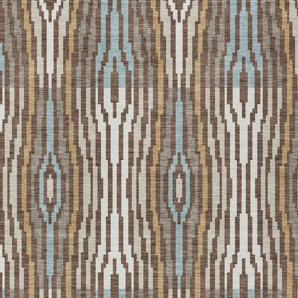 9' X 12' Chocolate And Aqua Abstract Washable Indoor Outdoor Area Rug HomeRoots