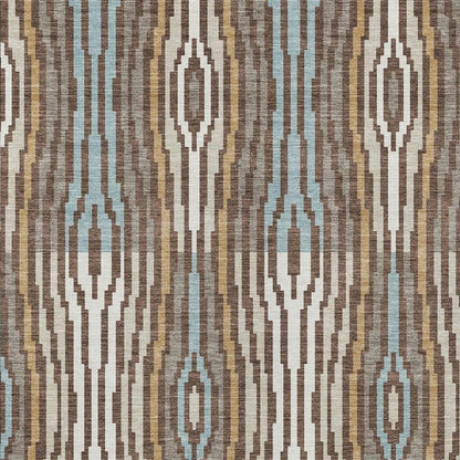 9' X 12' Chocolate And Aqua Abstract Washable Indoor Outdoor Area Rug HomeRoots