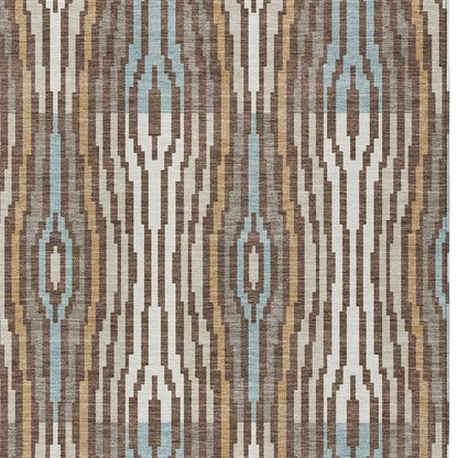 10' X 14' Chocolate And Aqua Abstract Washable Indoor Outdoor Area Rug HomeRoots
