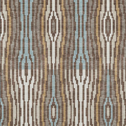 10' X 14' Chocolate And Aqua Abstract Washable Indoor Outdoor Area Rug HomeRoots