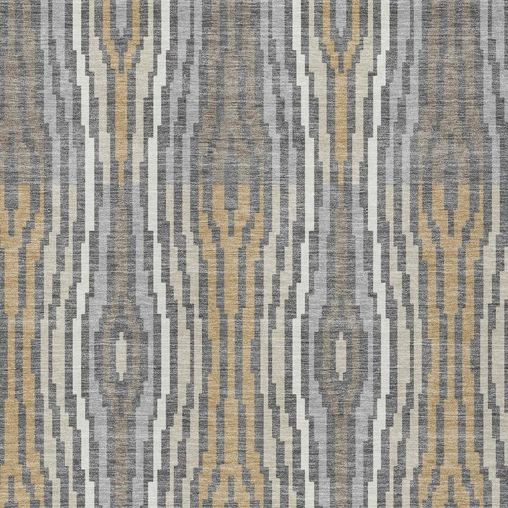 3' X 5' Gray And Ivory Abstract Washable Indoor Outdoor Area Rug HomeRoots