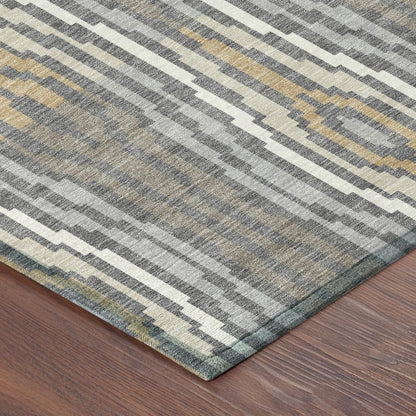 3' X 5' Gray And Ivory Abstract Washable Indoor Outdoor Area Rug HomeRoots