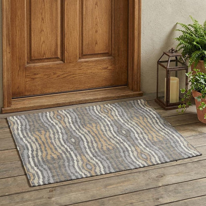 3' X 5' Gray And Ivory Abstract Washable Indoor Outdoor Area Rug HomeRoots