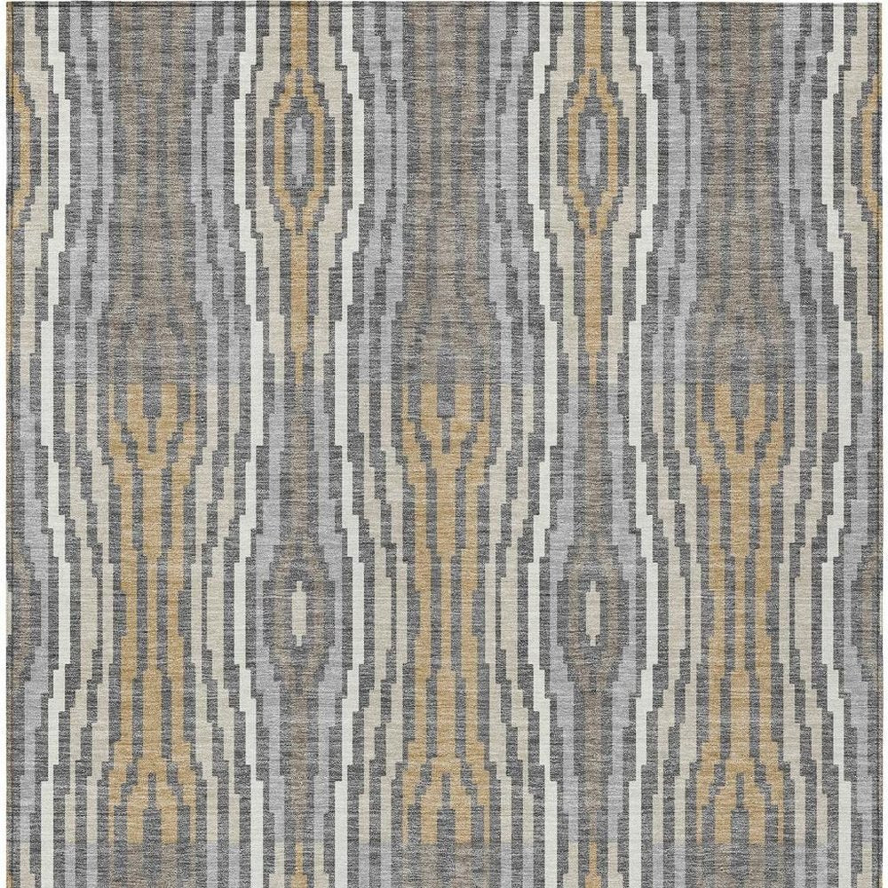 5' X 8' Gray And Ivory Abstract Washable Indoor Outdoor Area Rug HomeRoots