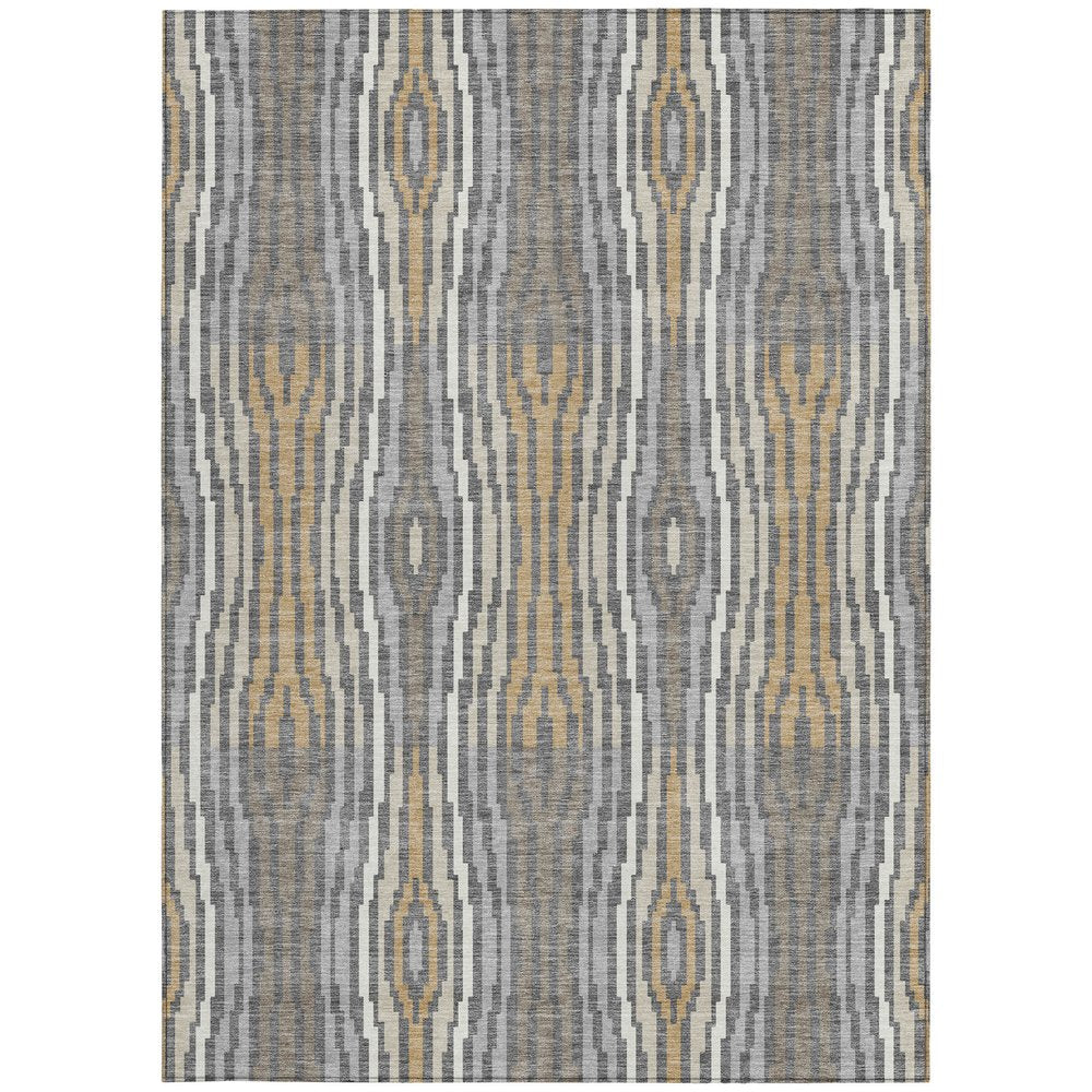 5' X 8' Gray And Ivory Abstract Washable Indoor Outdoor Area Rug HomeRoots
