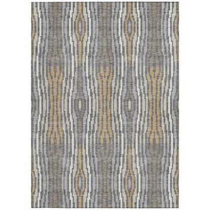 5' X 8' Gray And Ivory Abstract Washable Indoor Outdoor Area Rug HomeRoots
