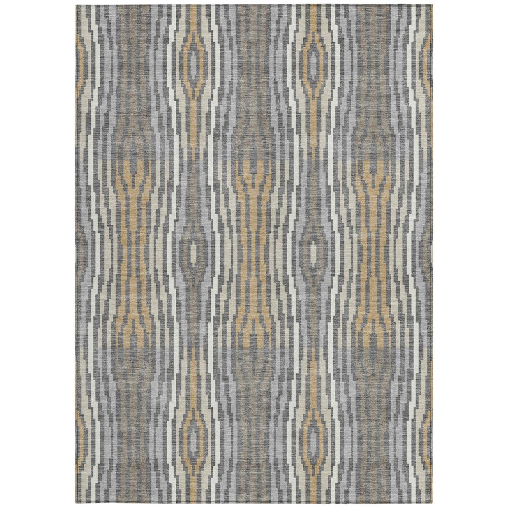 5' X 8' Gray And Ivory Abstract Washable Indoor Outdoor Area Rug HomeRoots