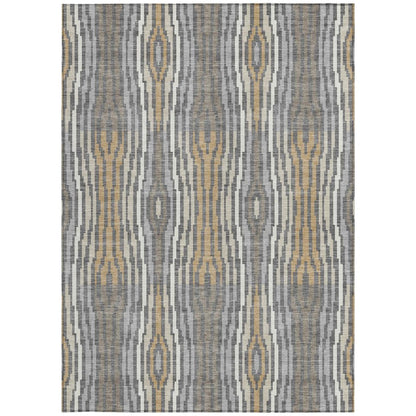 5' X 8' Gray And Ivory Abstract Washable Indoor Outdoor Area Rug HomeRoots