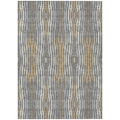5' X 8' Gray And Ivory Abstract Washable Indoor Outdoor Area Rug HomeRoots
