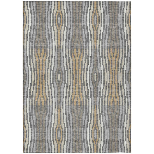 5' X 8' Gray And Ivory Abstract Washable Indoor Outdoor Area Rug HomeRoots
