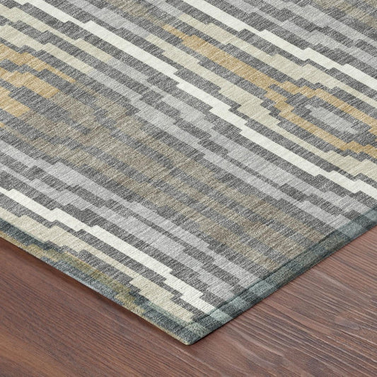 5' X 8' Gray And Ivory Abstract Washable Indoor Outdoor Area Rug HomeRoots