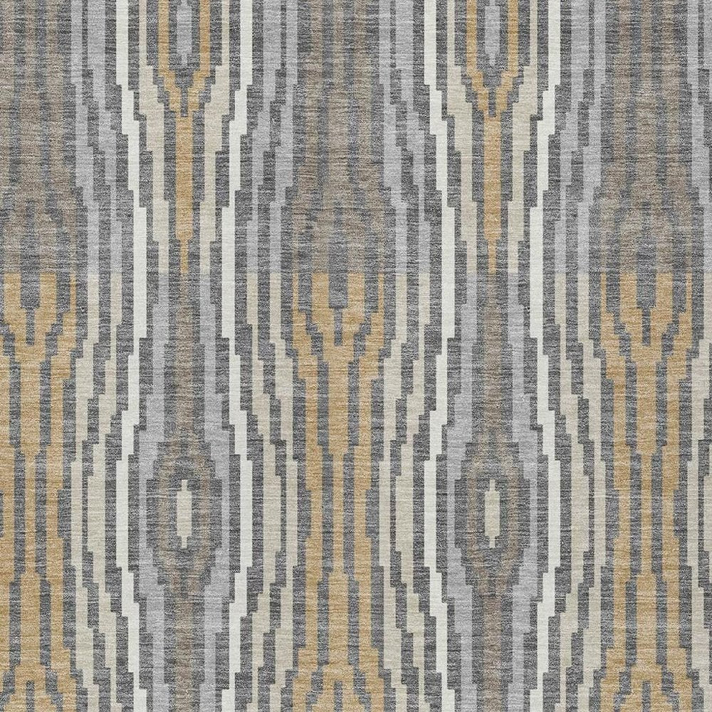 8' X 10' Gray And Ivory Abstract Washable Indoor Outdoor Area Rug HomeRoots
