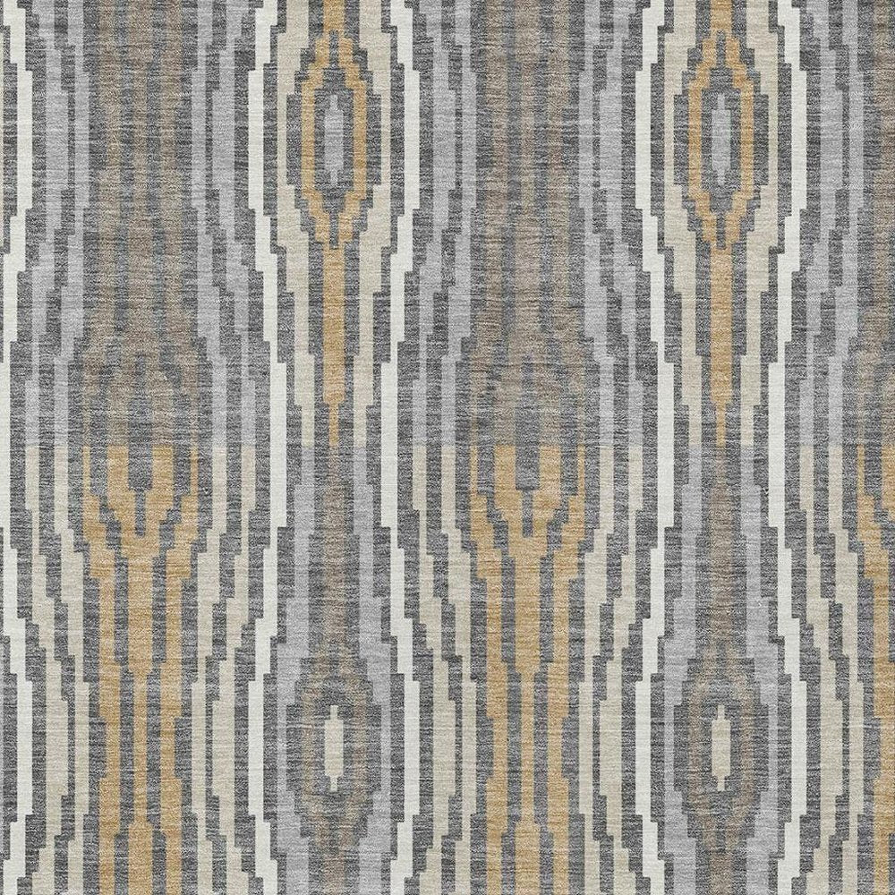 8' X 10' Gray And Ivory Abstract Washable Indoor Outdoor Area Rug HomeRoots