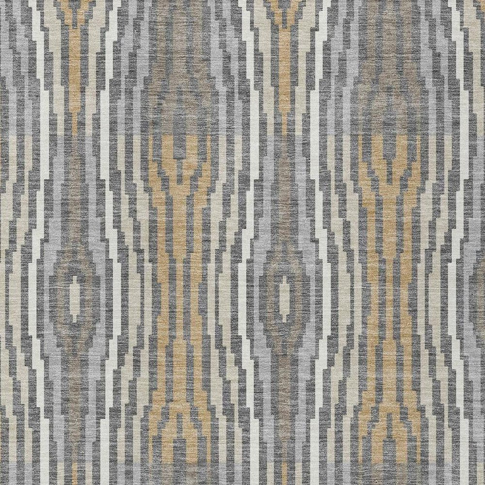 9' X 12' Gray And Ivory Abstract Washable Indoor Outdoor Area Rug HomeRoots
