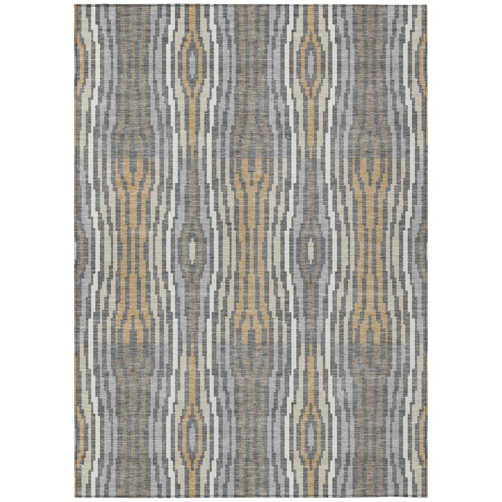 9' X 12' Gray And Ivory Abstract Washable Indoor Outdoor Area Rug HomeRoots
