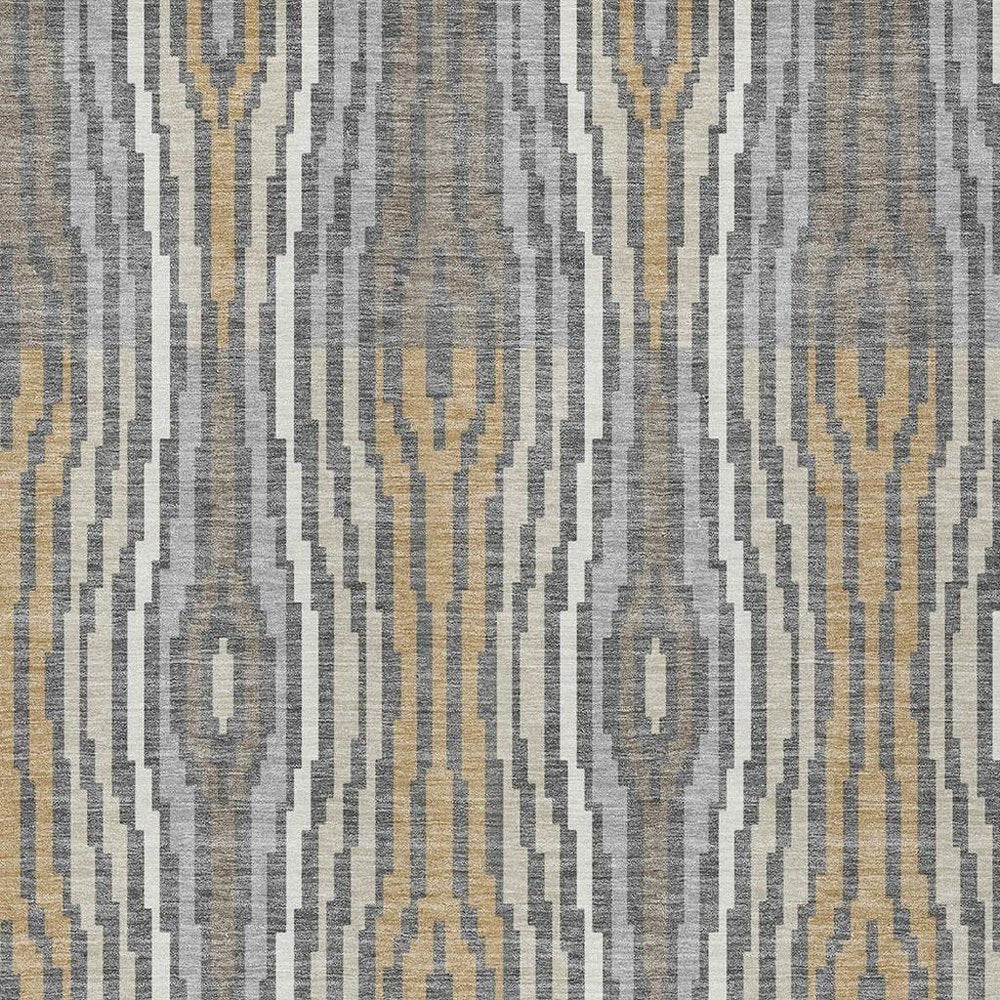 10' X 14' Gray And Ivory Abstract Washable Indoor Outdoor Area Rug HomeRoots