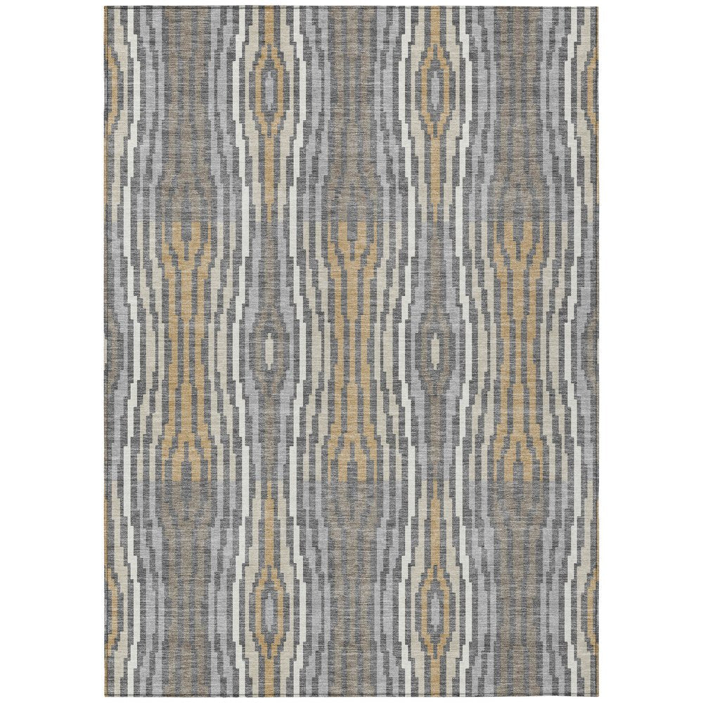 10' X 14' Gray And Ivory Abstract Washable Indoor Outdoor Area Rug HomeRoots