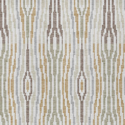 3' X 5' Ivory And Brown Abstract Washable Indoor Outdoor Area Rug