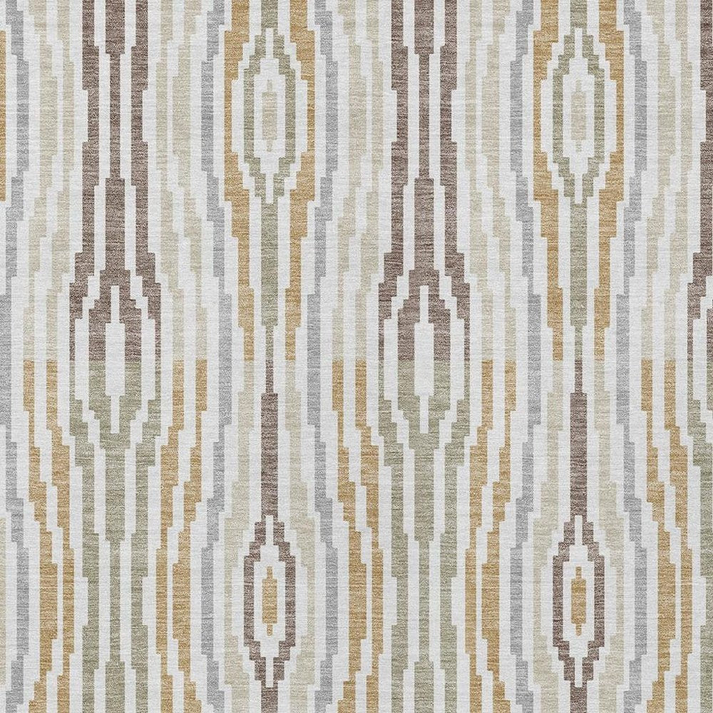 8' X 10' Ivory And Brown Abstract Washable Indoor Outdoor Area Rug HomeRoots