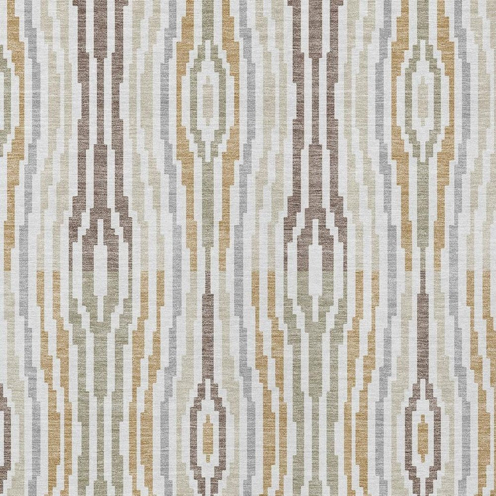 8' X 10' Ivory And Brown Abstract Washable Indoor Outdoor Area Rug HomeRoots
