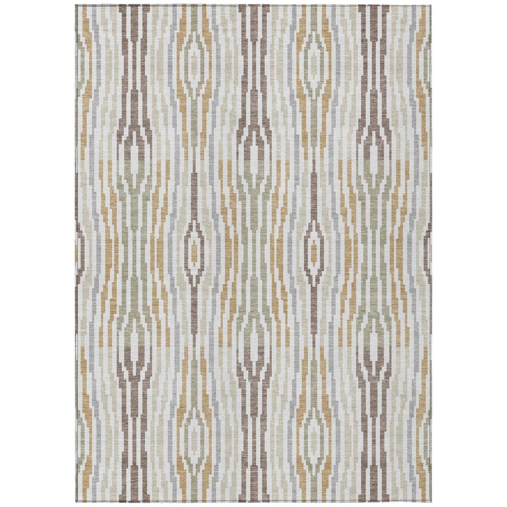 8' X 10' Ivory And Brown Abstract Washable Indoor Outdoor Area Rug HomeRoots