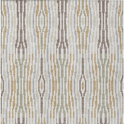 9' X 12' Ivory And Brown Abstract Washable Indoor Outdoor Area Rug HomeRoots