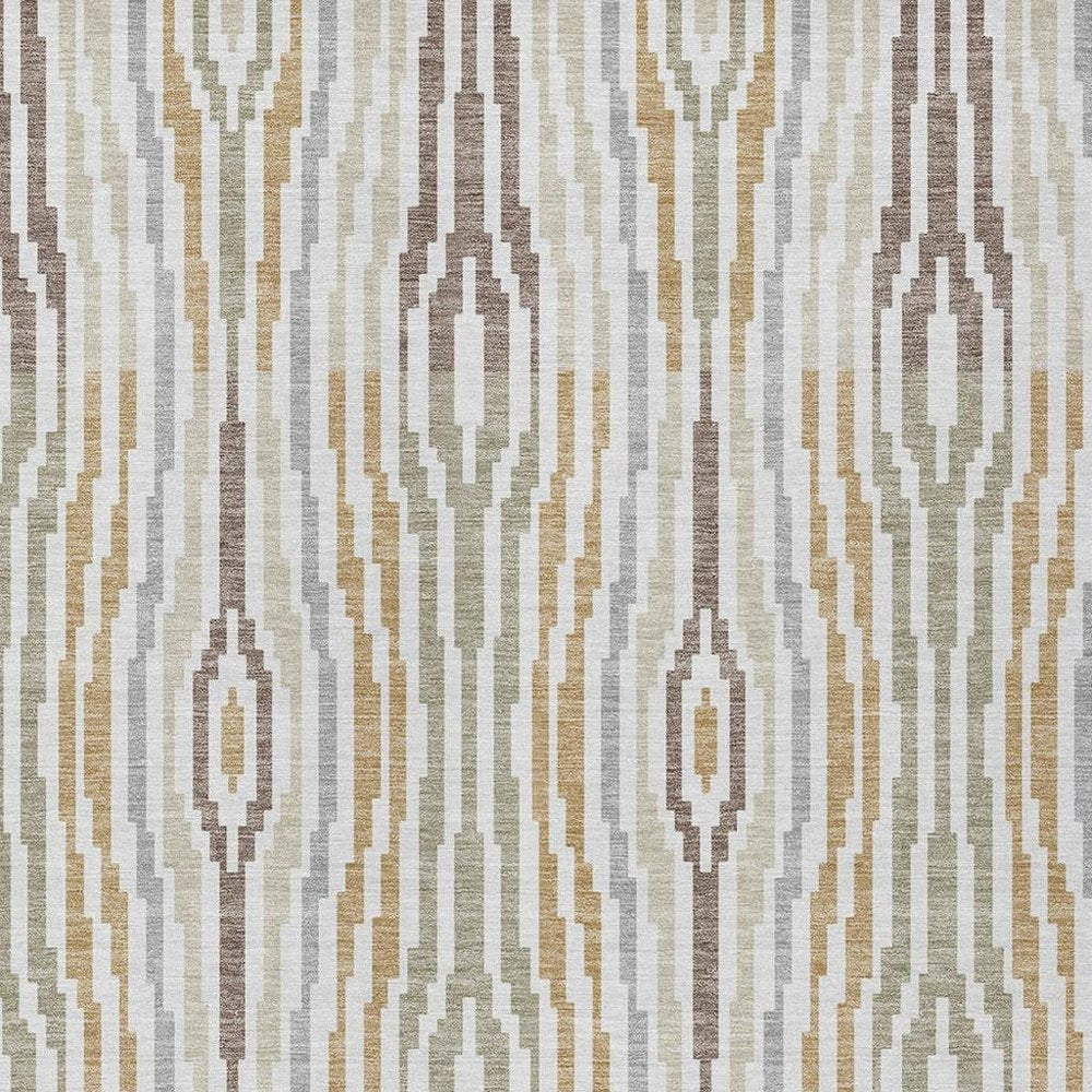 9' X 12' Ivory And Brown Abstract Washable Indoor Outdoor Area Rug HomeRoots