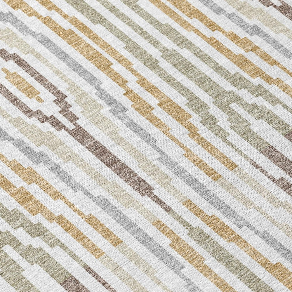 9' X 12' Ivory And Brown Abstract Washable Indoor Outdoor Area Rug HomeRoots