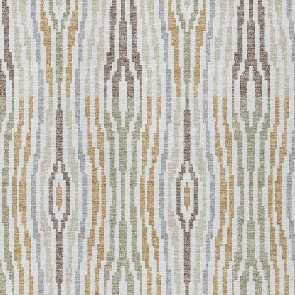 10' X 14' Ivory And Brown Abstract Washable Indoor Outdoor Area Rug HomeRoots