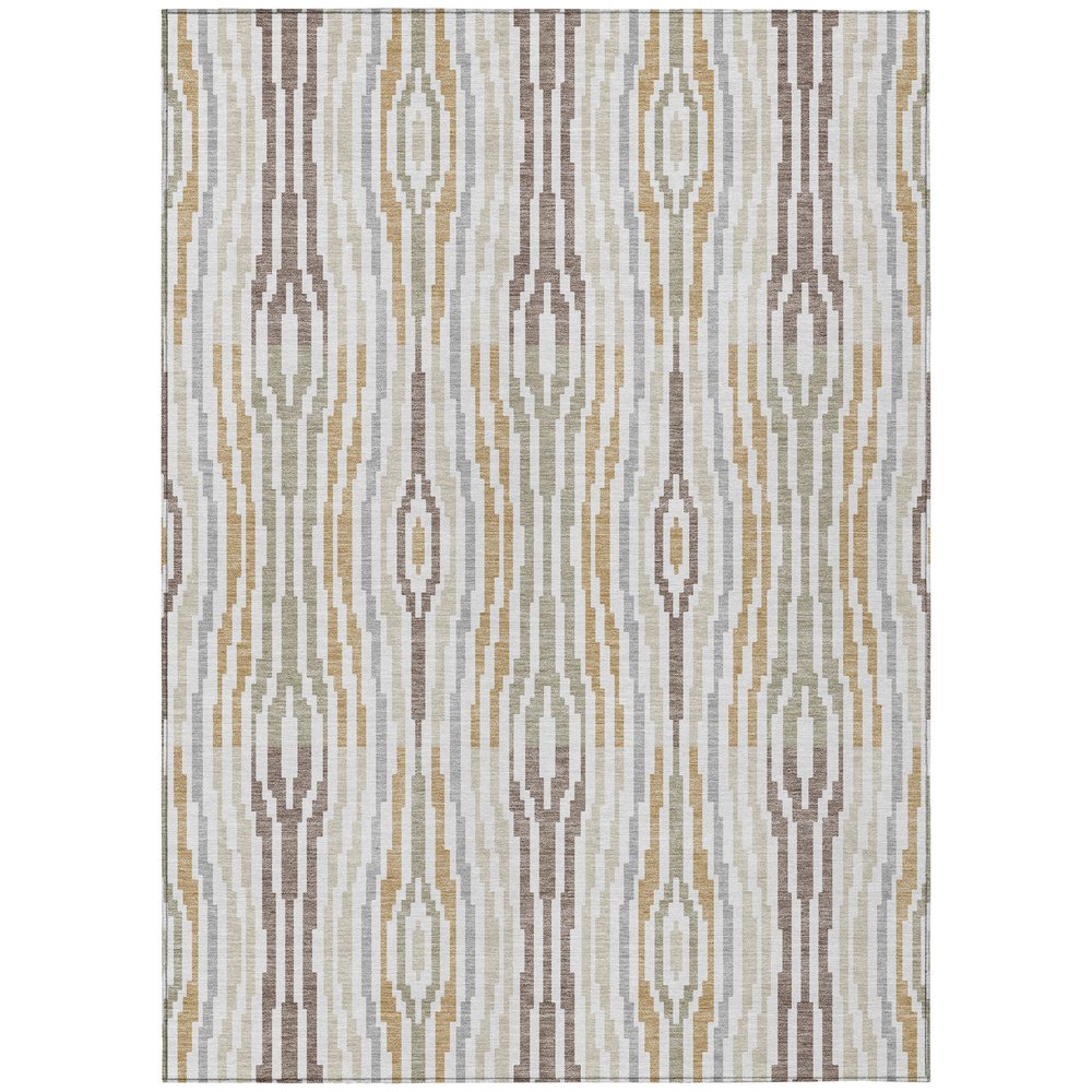 10' X 14' Ivory And Brown Abstract Washable Indoor Outdoor Area Rug HomeRoots