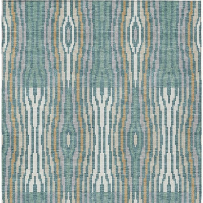 3' X 5' Teal Blue And Aqua Abstract Washable Indoor Outdoor Area Rug HomeRoots