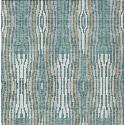 3' X 5' Teal Blue And Aqua Abstract Washable Indoor Outdoor Area Rug HomeRoots