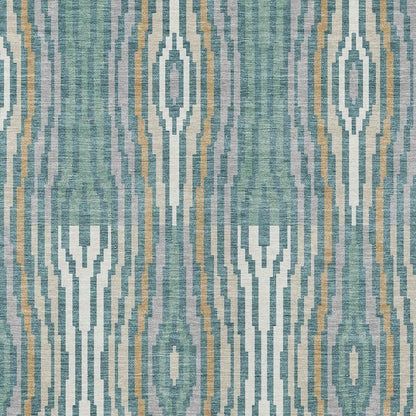 8' X 10' Teal Blue And Aqua Abstract Washable Indoor Outdoor Area Rug HomeRoots