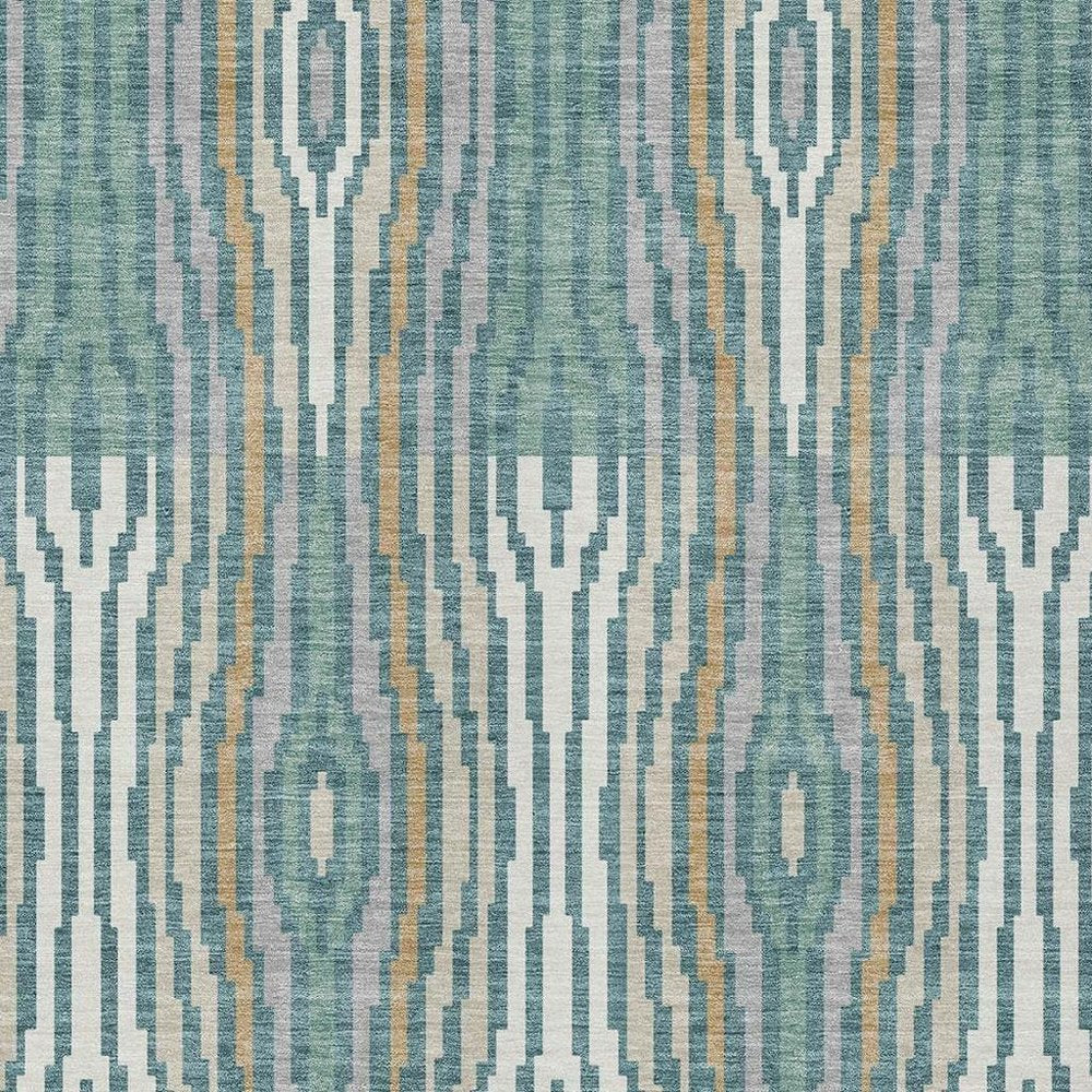 8' X 10' Teal Blue And Aqua Abstract Washable Indoor Outdoor Area Rug HomeRoots