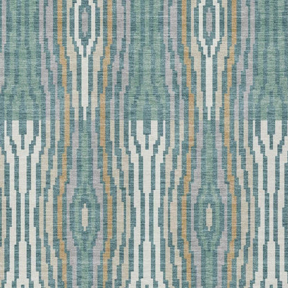 8' X 10' Teal Blue And Aqua Abstract Washable Indoor Outdoor Area Rug HomeRoots