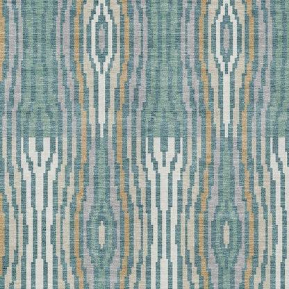 9' X 12' Teal Blue And Aqua Abstract Washable Indoor Outdoor Area Rug HomeRoots