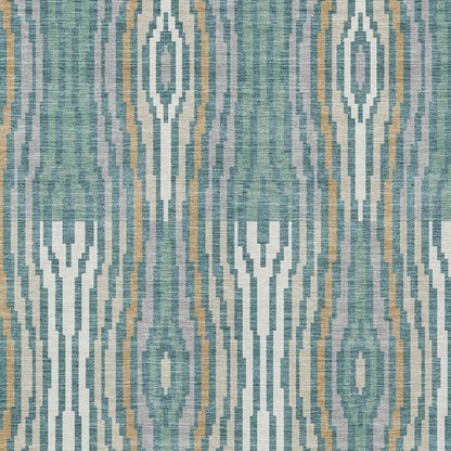 9' X 12' Teal Blue And Aqua Abstract Washable Indoor Outdoor Area Rug HomeRoots