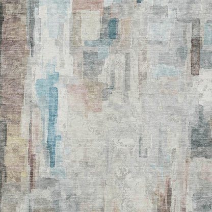 3' X 5' Ivory And Gray Abstract Washable Indoor Outdoor Area Rug HomeRoots