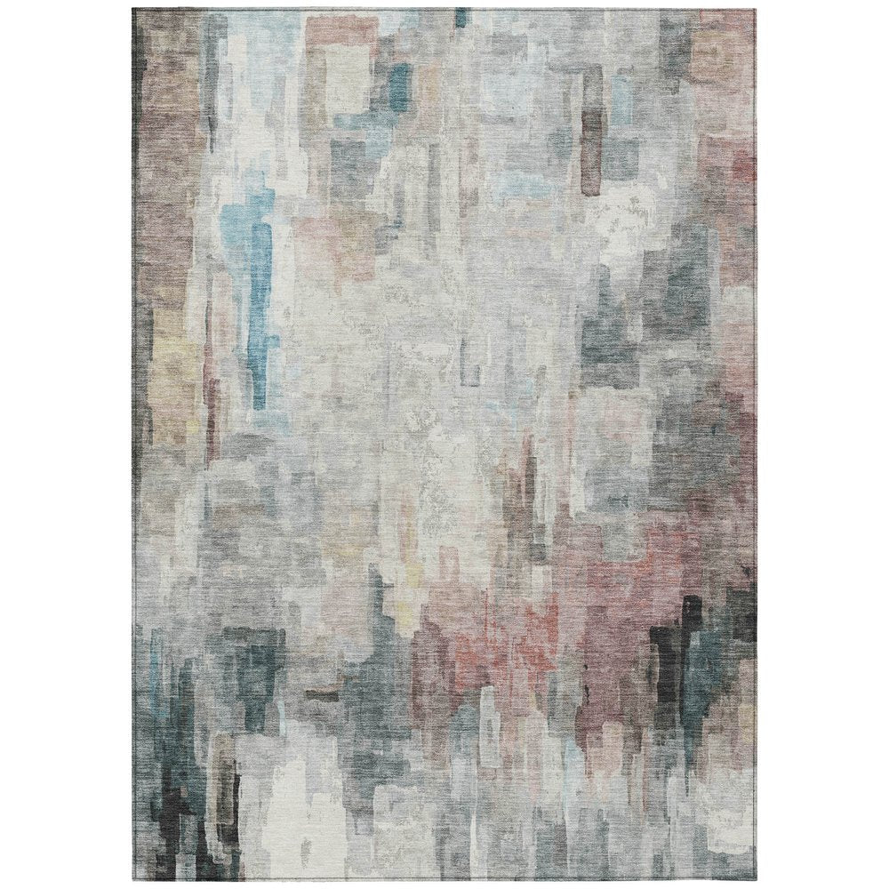 3' X 5' Ivory And Gray Abstract Washable Indoor Outdoor Area Rug HomeRoots