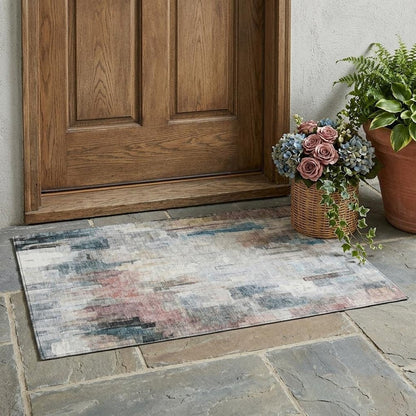 3' X 5' Ivory And Gray Abstract Washable Indoor Outdoor Area Rug HomeRoots