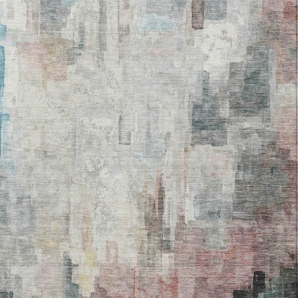 5' X 8' Ivory And Gray Abstract Washable Indoor Outdoor Area Rug HomeRoots