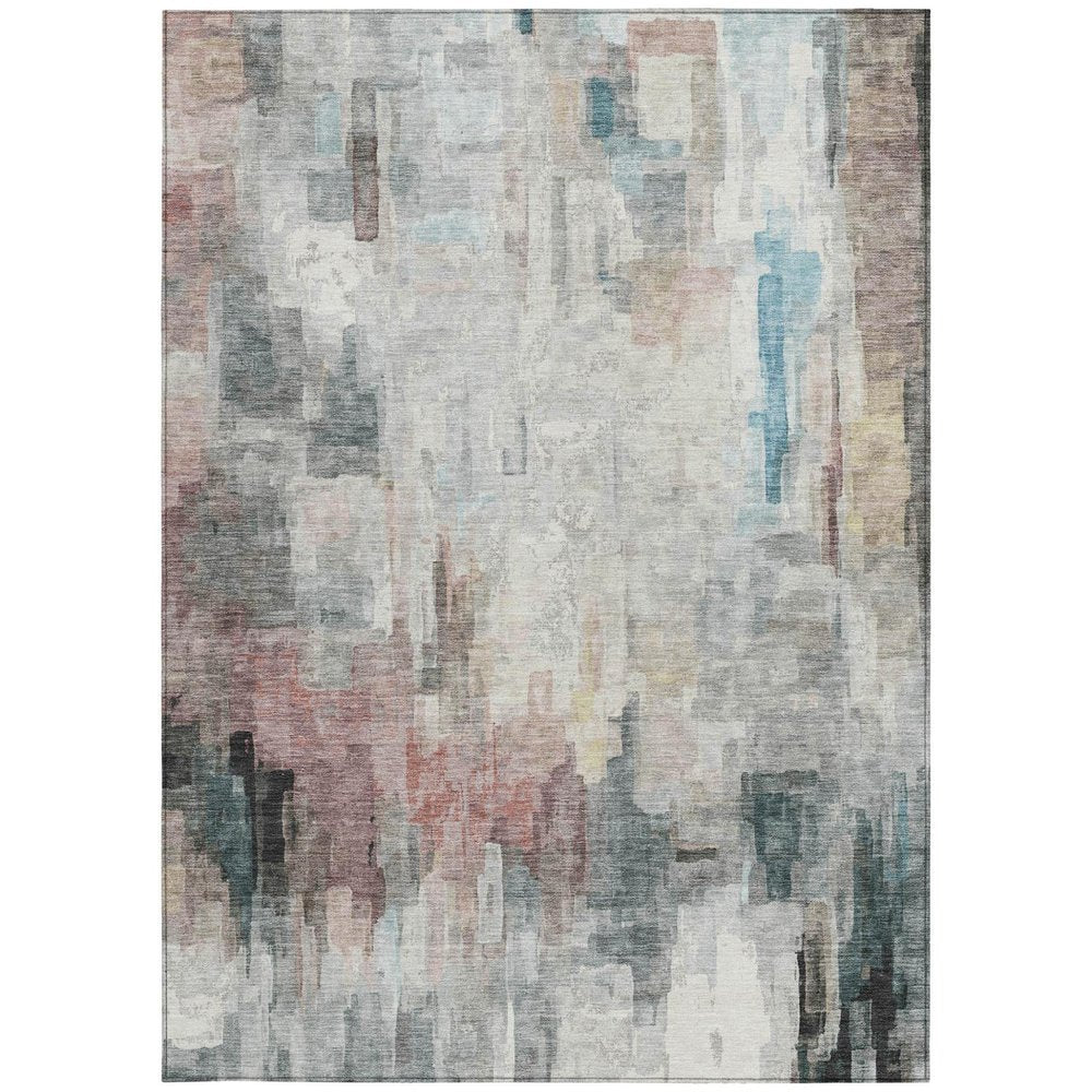 5' X 8' Ivory And Gray Abstract Washable Indoor Outdoor Area Rug HomeRoots