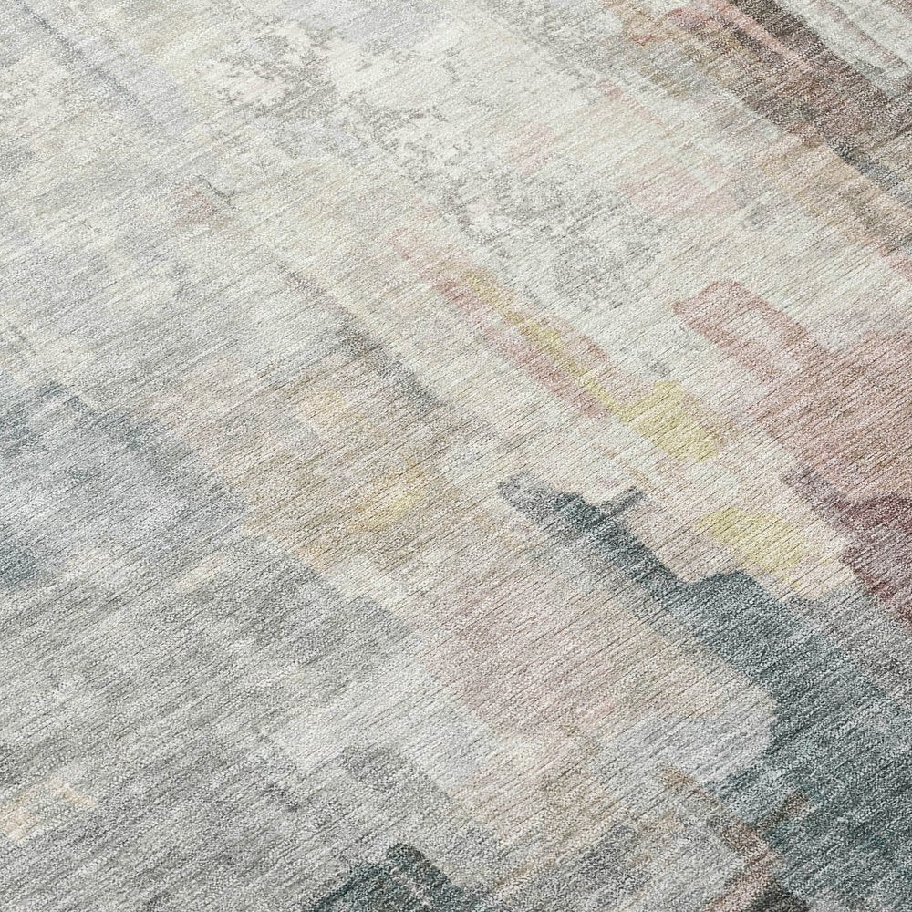 5' X 8' Ivory And Gray Abstract Washable Indoor Outdoor Area Rug HomeRoots
