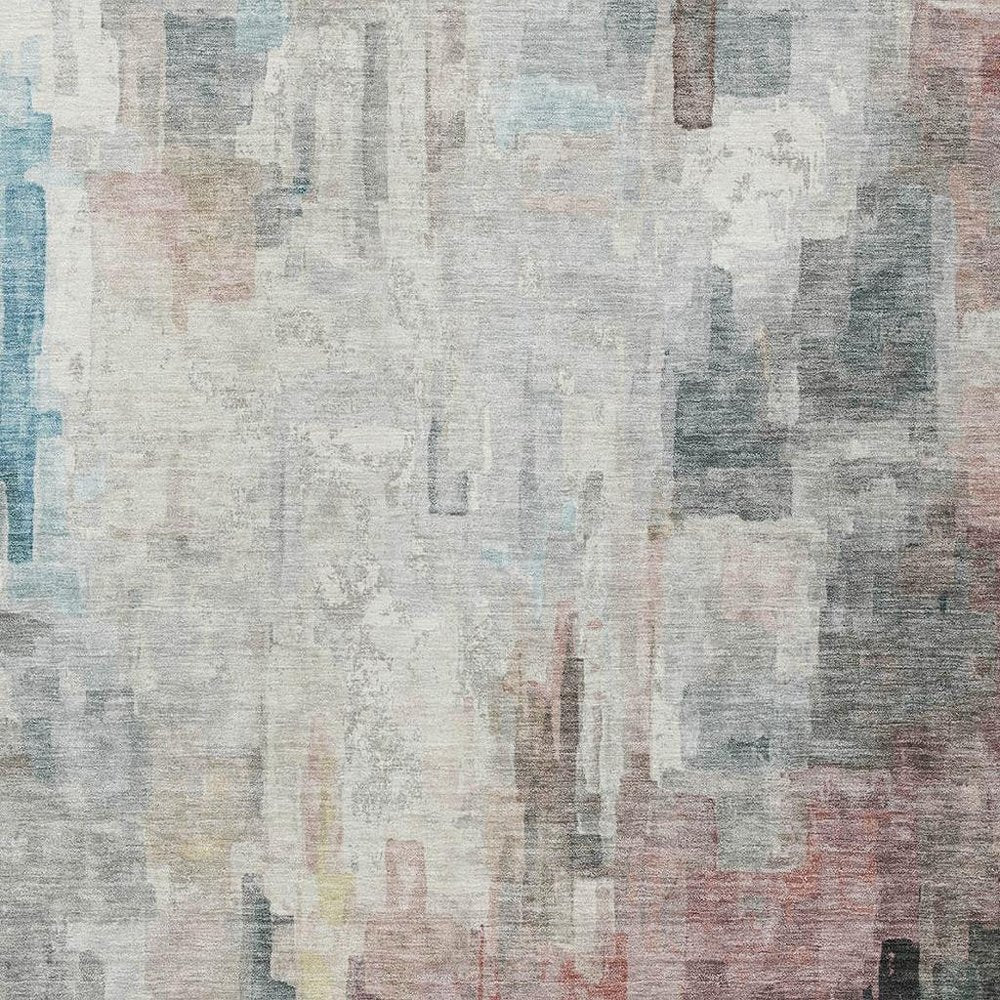 9' X 12' Ivory And Gray Abstract Washable Indoor Outdoor Area Rug HomeRoots