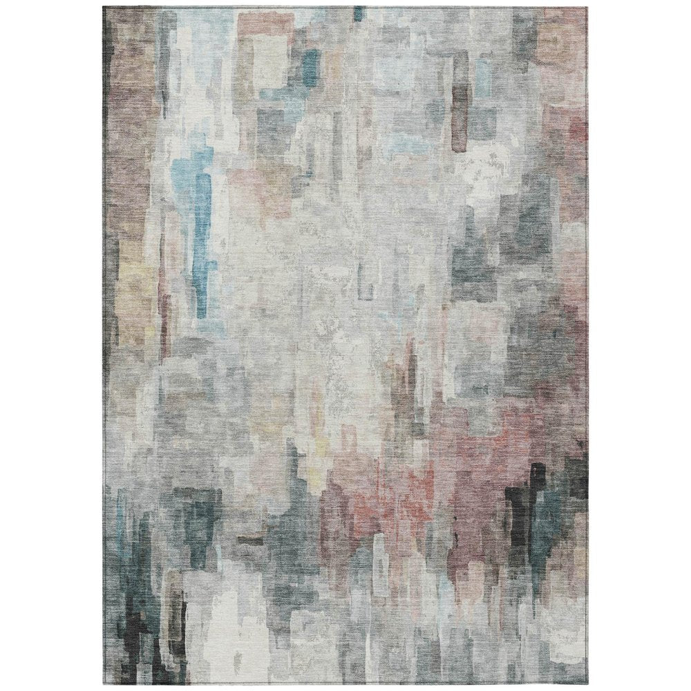 9' X 12' Ivory And Gray Abstract Washable Indoor Outdoor Area Rug HomeRoots